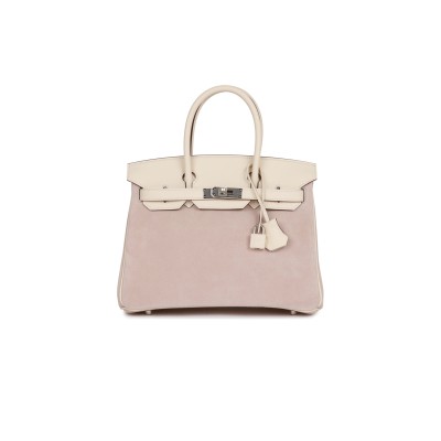 HERMES BIRKIN 30 SWIFT AND SUEDE PALLADIUM HARDWARE (30*22*16cm)